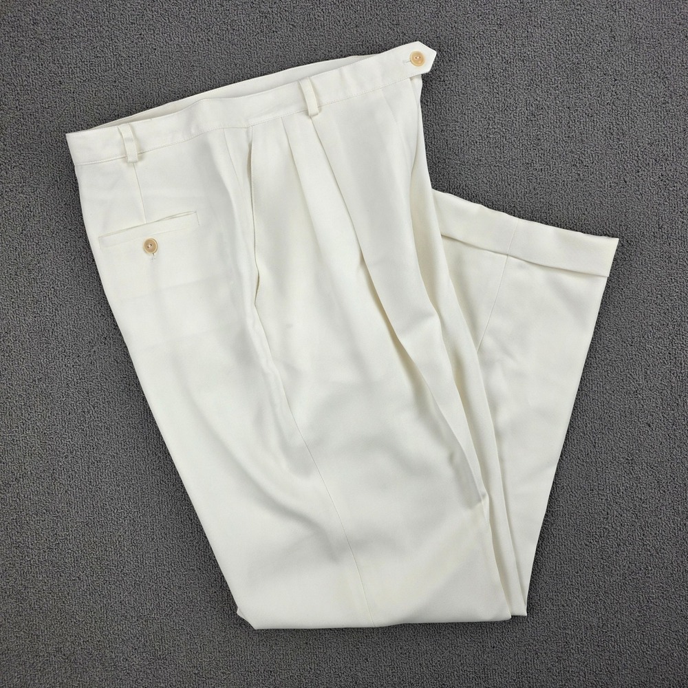 Lauren Ralph Lauren Pleated Trousers Women Cream Classic Cuffed High Rise 12P
